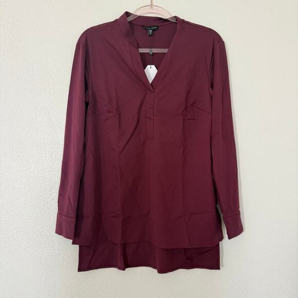 Universal Standard Tops - NWT Universal Standard Henley Woven Tunic Top V Neck Modest Fig Purple 4XS 0